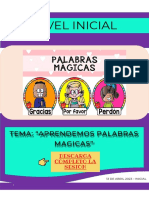 Nivel Inicial: Tema: "Aprendemos Palabras Magicas"