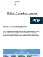 Unidad: Crecimiento Personal