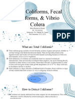 Total Coliforms, Fecal Coliforms, & Vibrio Colera