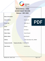 Ahmedabad, India: Achievement Record Session: 2021-2022