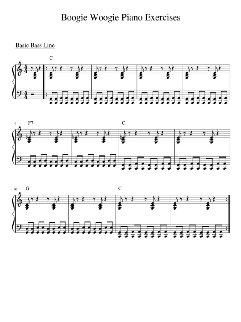 Boogie Woogie Piano Excercises | PDF