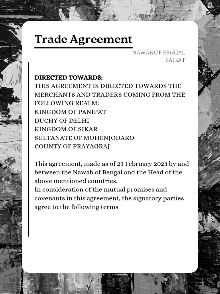 Trade Agreement PDF