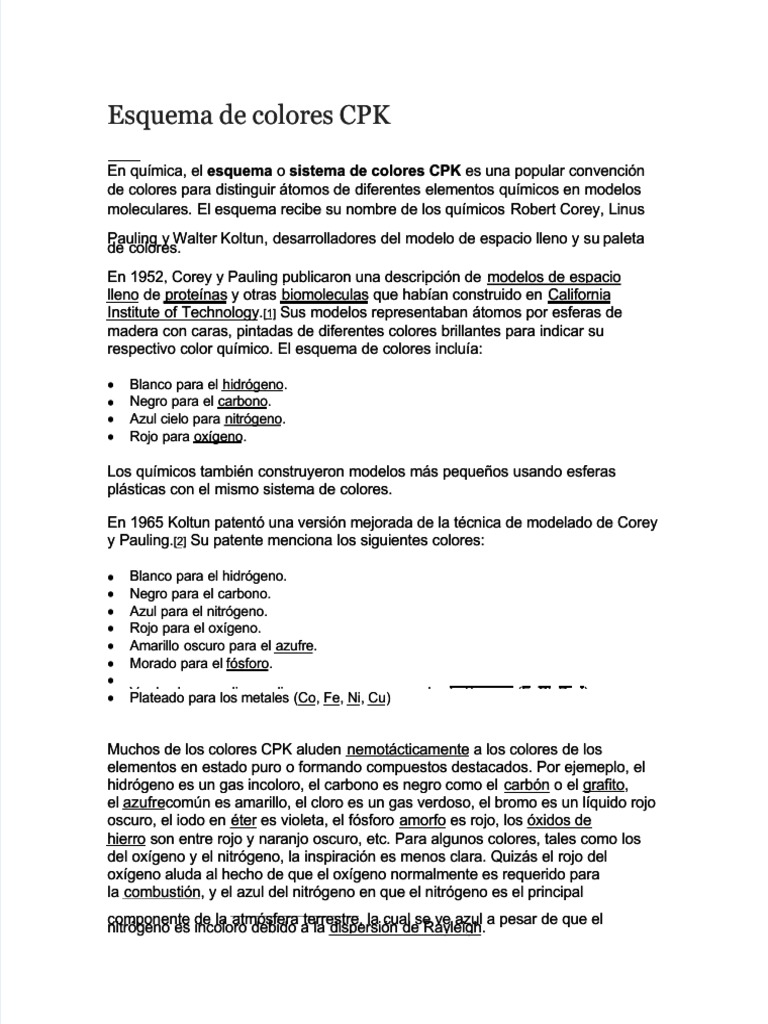 Colores de Átomos | PDF | Átomos | Elementos químicos