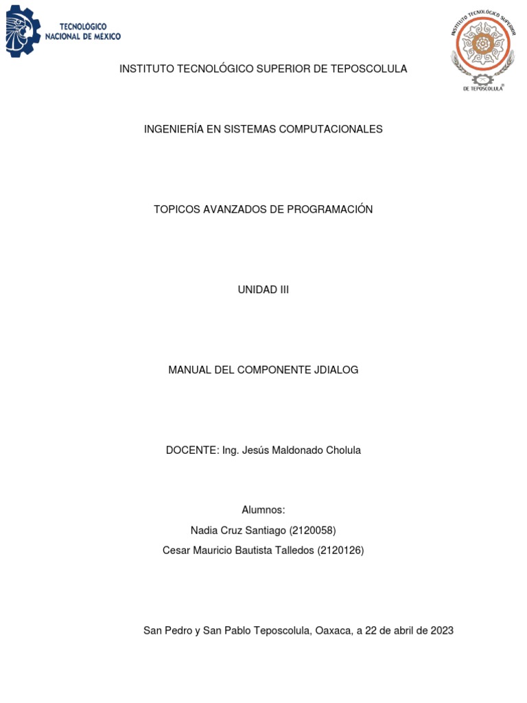 Manual del Componente JDialog en Java | PDF | Java (lenguaje de ...
