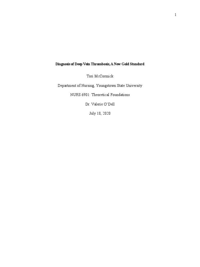 Diagnosis of Deep Vein Thrombosis A New Gold Standard PDF