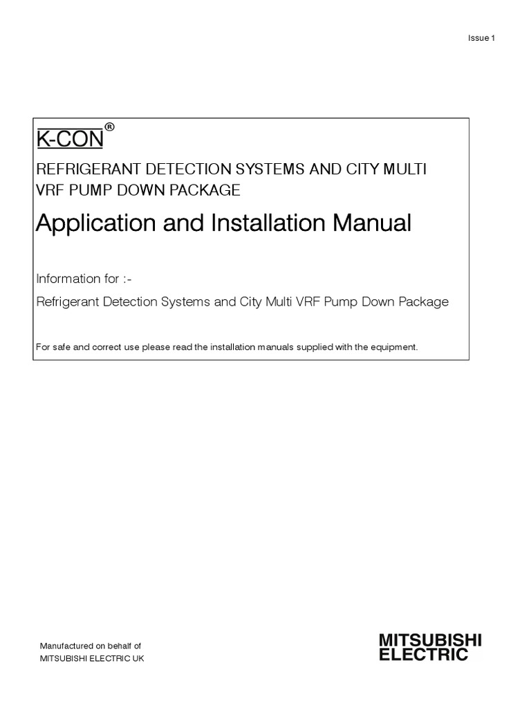 Refrigerant Detection and Pump Down Systems Installation and
