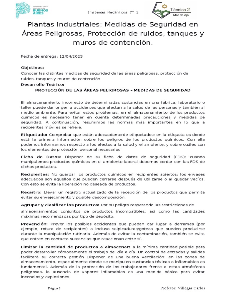 Medidas de Seguridad en Plantas Industriales | PDF | Contaminación ...