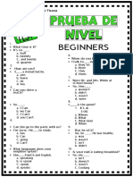 Placement Test Beginners 1