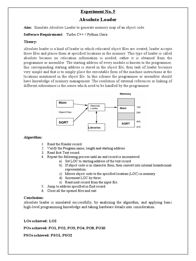 Simulating Absolute Loader Algorithm | PDF | Teaching Methods ...