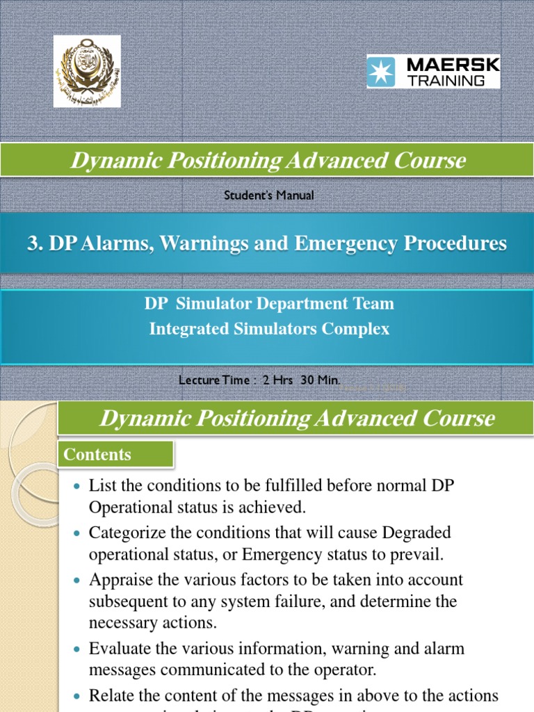 DP Alarms and Emergency Procedures | PDF | Technology & Engineering