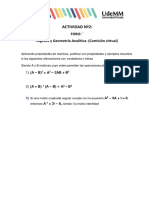 Matrices: Propiedades, ejemplos y afirmaciones verdaderas o falsas