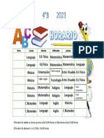 Horario 4°B 2023