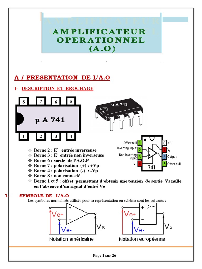 Amplificateurs Opérationnels : Fonctionnement et Schémas | PDF ...