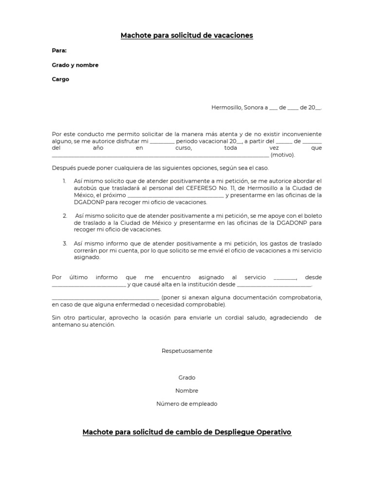 Machote para Solicitudes-1-1 | PDF