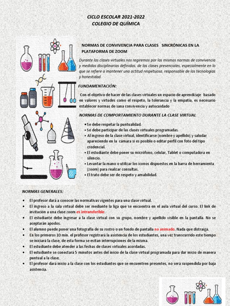 Normas De Convivencia Para Clases Virtuales2021 Pdf Maestros Chat