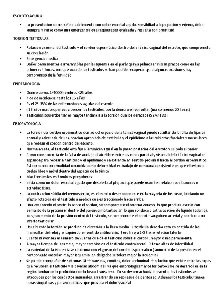 Escroto Agudo PDF Testículo Especialidades Medicas