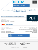 Su Método de Pago Se Ha Registrado Correctamente.: Detalles Del Token Registrado