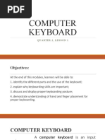 Computer Keyboard: Quarter 2, Lesson 1