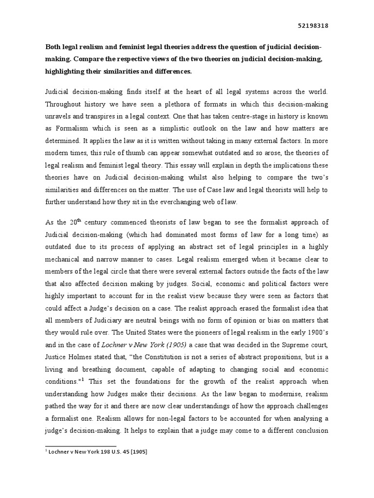Legal Realism vs. Feminist Theory in Law | PDF | Social Science