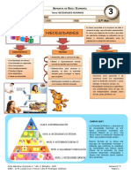 S3 - 3.° Año - Eco - I Bim - 20 - Ficha Aplicativa - Necesidades Humanas