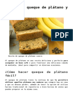 Queque Platano y Avena