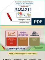 SASA211: Finding The Center