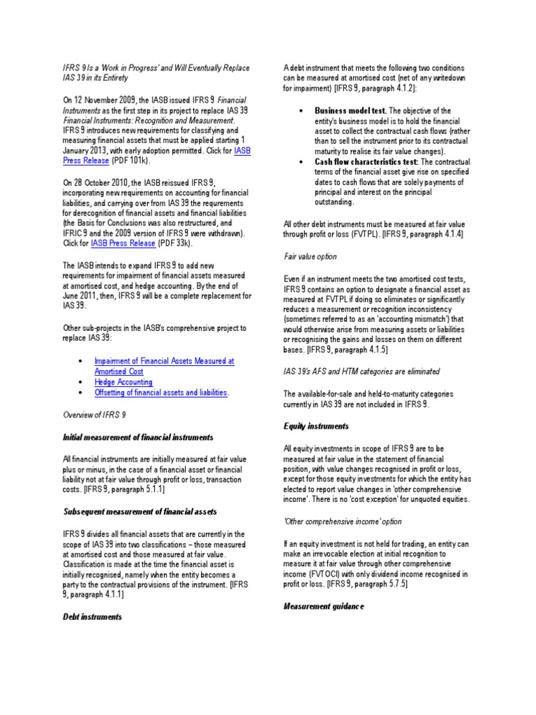 Ifrs 9 | PDF | International Financial Reporting Standards | Fair Value