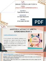 Universidad Católica de Cuenca: Tema: Agente Causal Y Cadena Epidemiológica