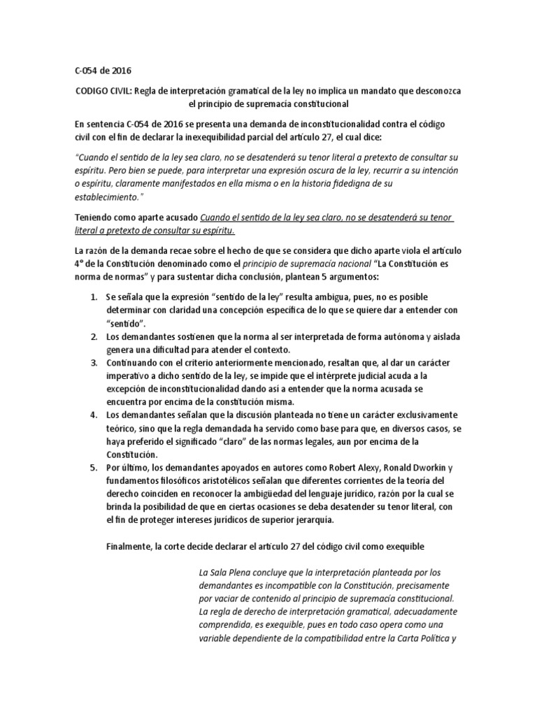 CC 054 de 16 | PDF | Constitución | Justicia