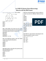 SSC CHSL Tier-I 2022-23 Memory Based (Reasoning) (Based On 09 Mar 2023 Exams)