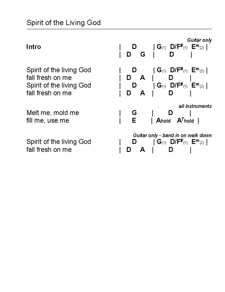 Spirit of The Living God | PDF