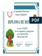 Diploma Día del Libro CUARTO