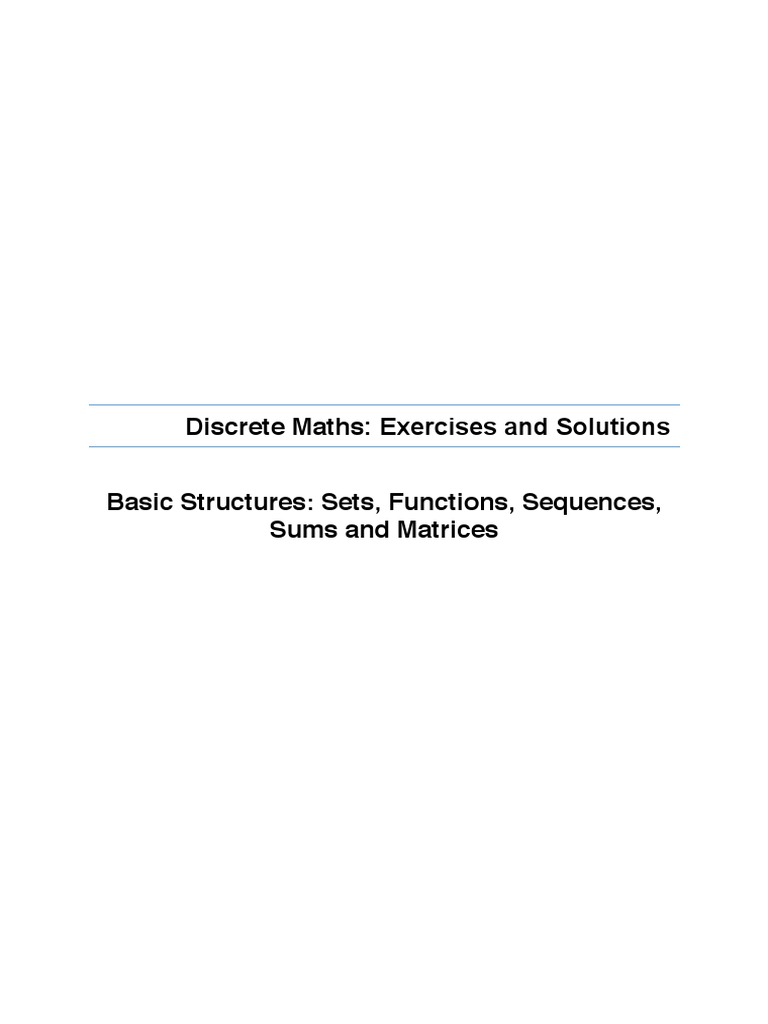 Discrete Math Exercises | PDF | Function (Mathematics) | Set (Mathematics)