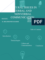 Cultural Issues in Verbal and Nonverbal Communication