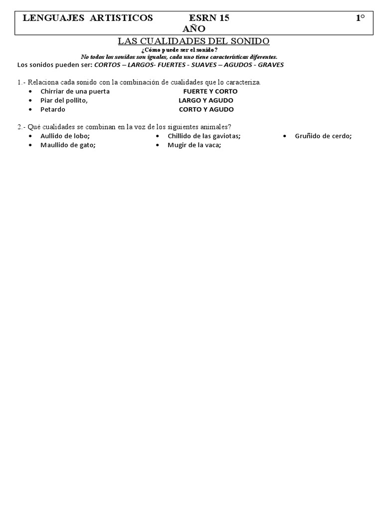 Practico Integrador 1er Año Esrn 15 2018 | PDF | Instrumentos de cuerda ...