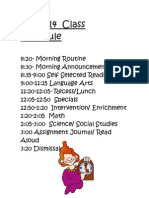 Room 14 Class Schedule