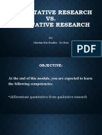 Quantitative Research VS. Qualitative Research: BY: Christian Mae Rosalita - de Mesa