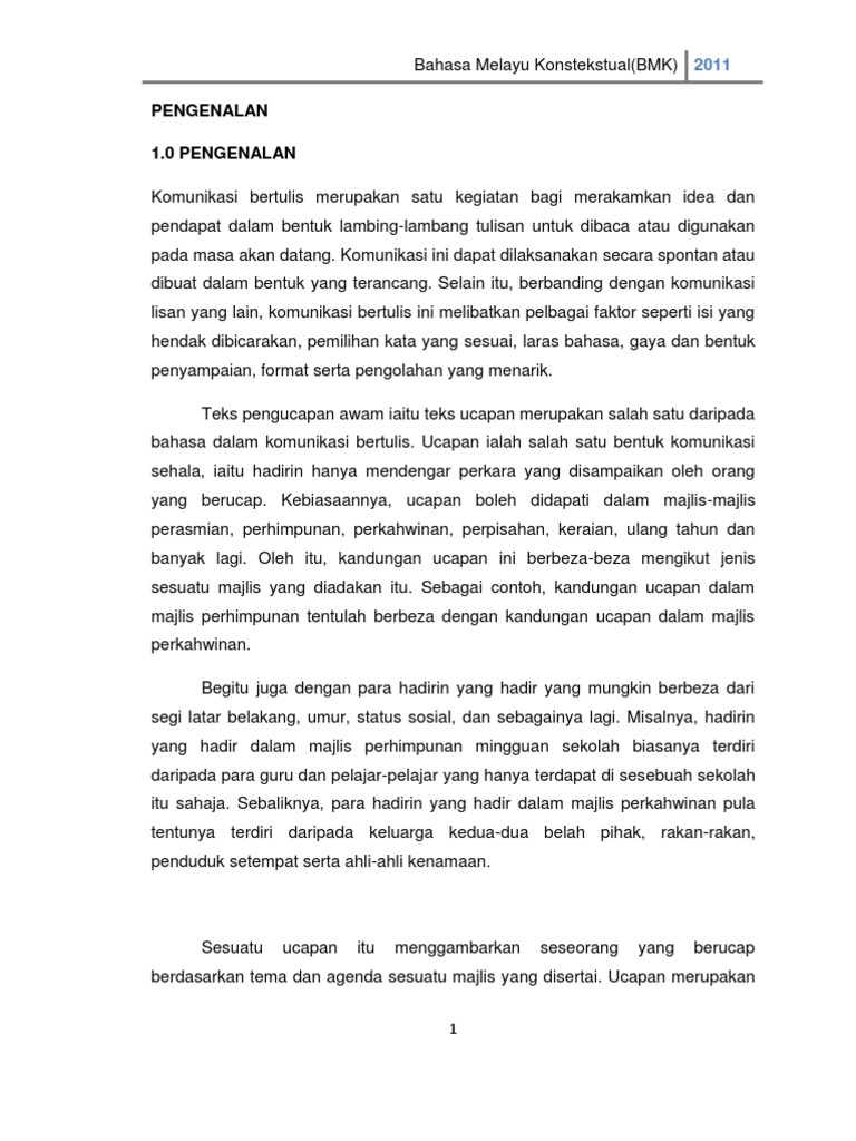contoh teks pengucapan awam yang menarik dan ringkas