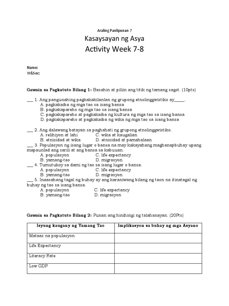 Week 7-8 Activity | PDF