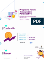 Programa Fondo Presupuesto Participativo: Informe de Ejecución Avance Trienio Comuna 4 - Aranjuez