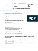 Prueba 5°Y 6° ADAPTADA de Lectura Complementaria La Historia Del Gato y La Paloma Que Le Enseño A Volar