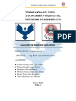 Informe de Analisis de Precios Unitarios