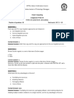 Cloud Computing Assignment-Week 10 Type of Question: MCQ/MSQ Number of Questions: 10 Total Mark: 10 X 1 10