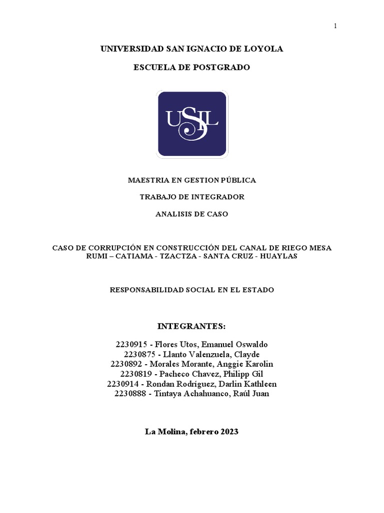 Usil Responsabilidad Social En El Estado Ok Pdf Corrupción