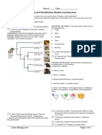Phylogeny and Classification, Student Learning: Name: - Period: - Date