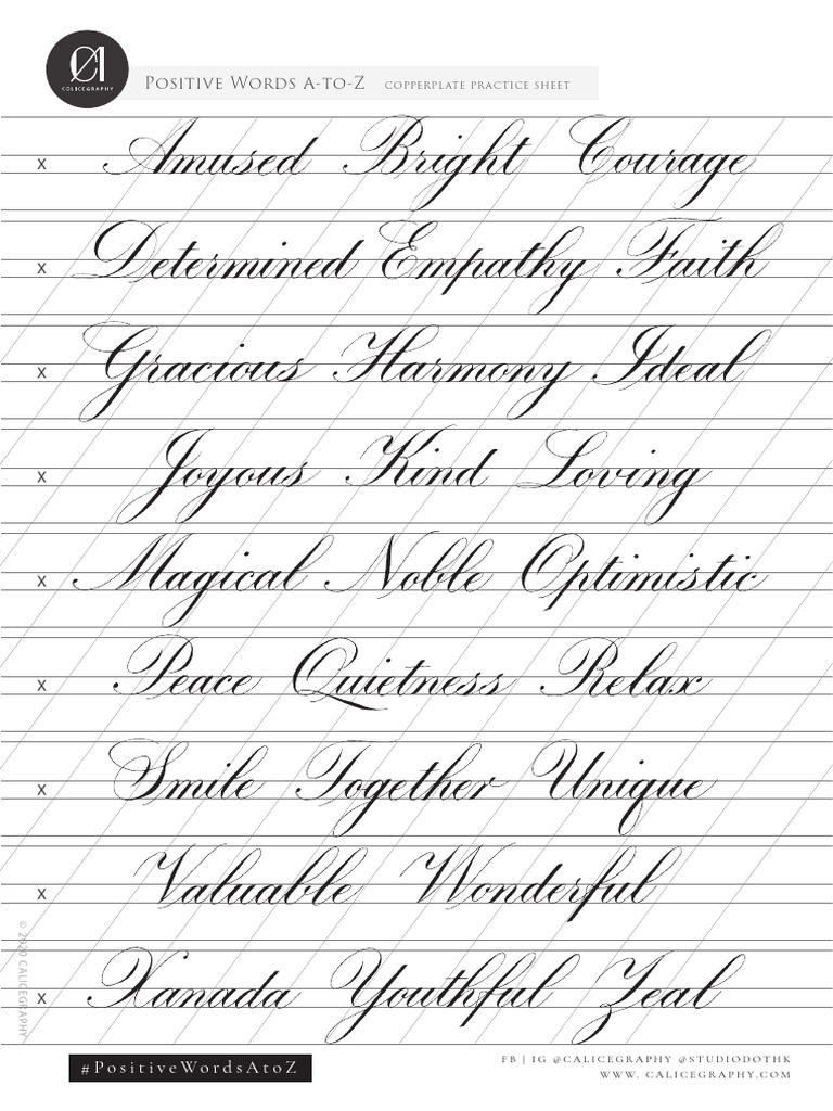 Positive Words Practice Sheet | PDF