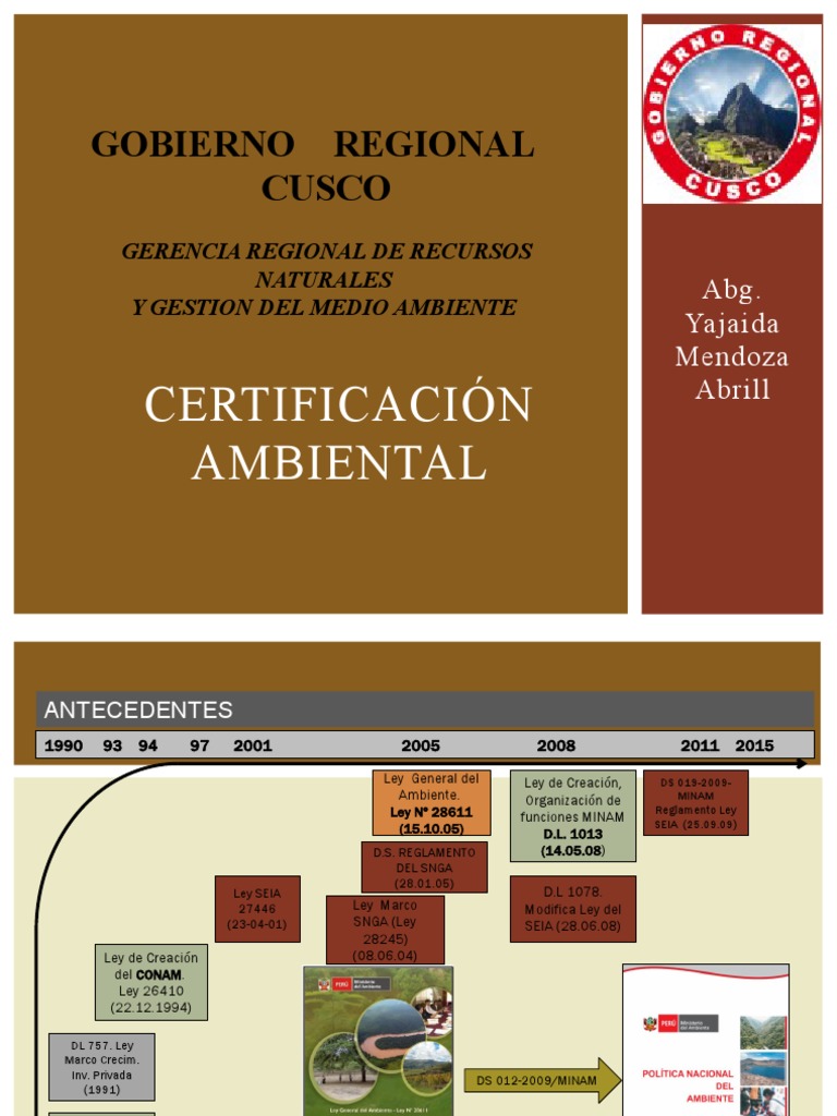 Certificación Ambiental en Cusco: SEIA | PDF | Evaluación de impacto ...