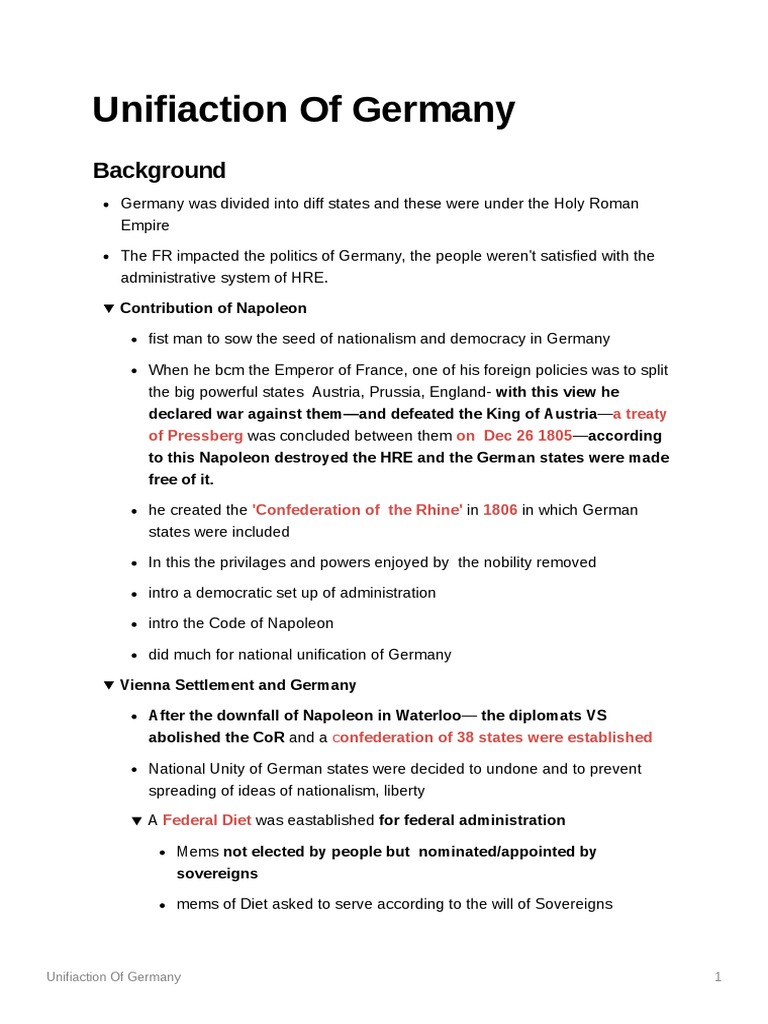 Unification of Germany PDF