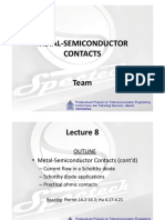 Lecture8 METAL-SEMICONDUCTOR CONTACTS