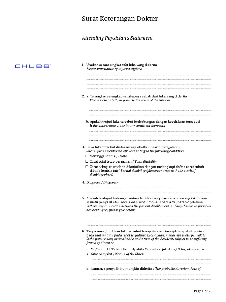 Supplemental Claim Form For Personal Accident Insurance Attending